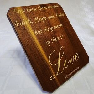 1 Corinthians 13:13 Wood Sign